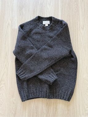 Filson Brown Charcoal Crewneck Wool Blend Sweater